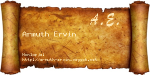 Armuth Ervin névjegykártya